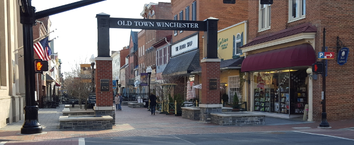Photo of Old Town Winchester located just down the street from SOURCETECH Office and Warehouse.